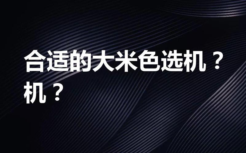大米色选机选购指南 从入门到精通